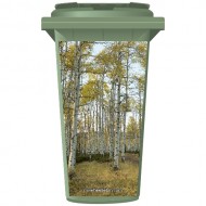 Birch Trees in A Forest Wheelie Bin Sticker Panel